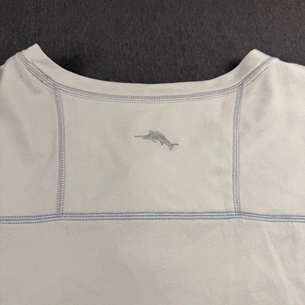 Tommy Bahama Mens‎ XXL Long Sleeve Henley Shirt Gray Cotton Blend Casual Top